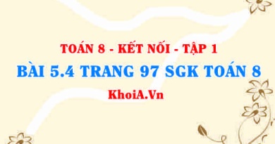 Bài 5.4 trang 97 SGK Toán 8 tập 1 Kết nối tri thức